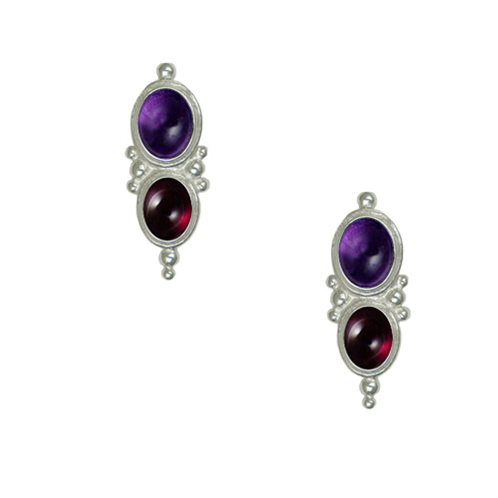 Sterling Silver Drop Dangle Earrings With Amethyst
